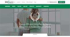 Desktop Screenshot of ecolinewindows.ca